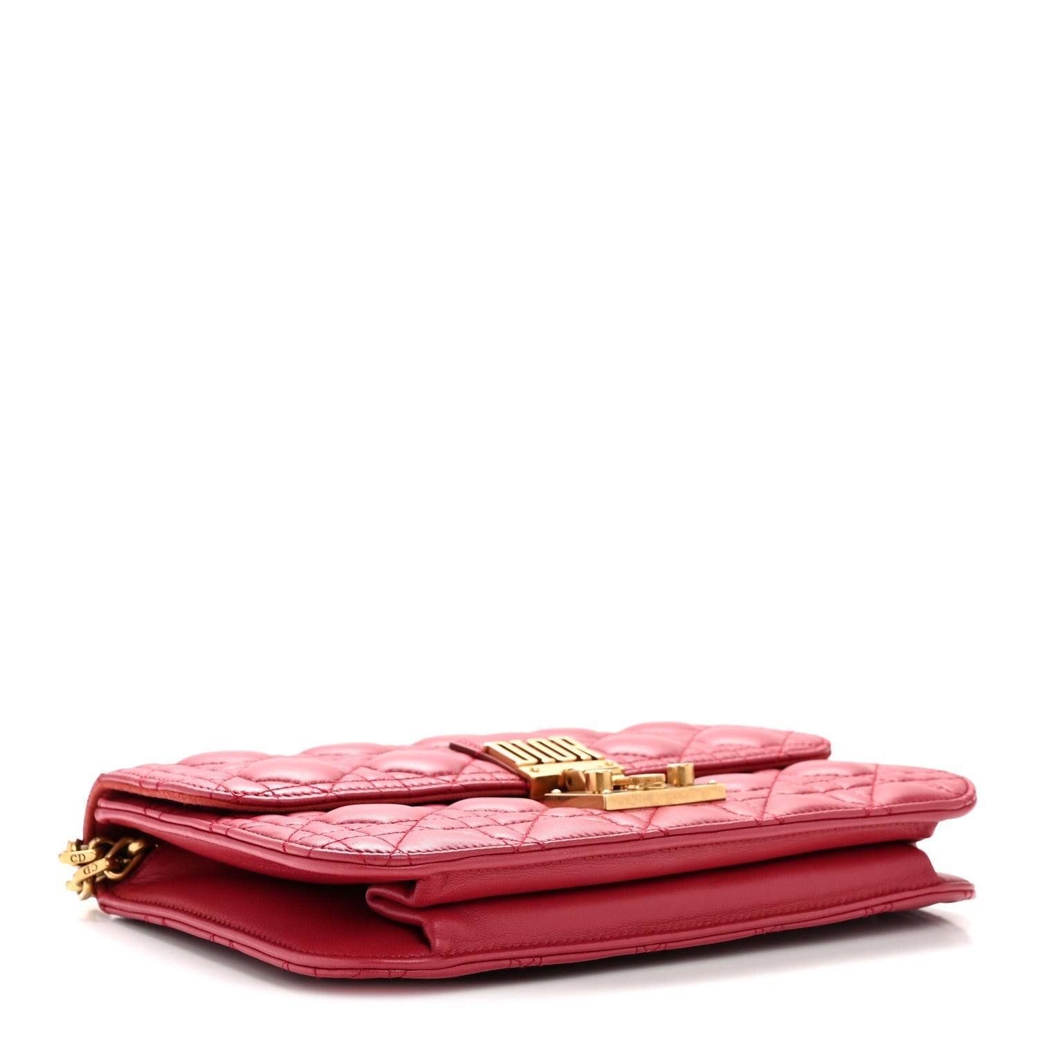 Christian Dior Lambskin Cannage Large Dioraddict Flap Red