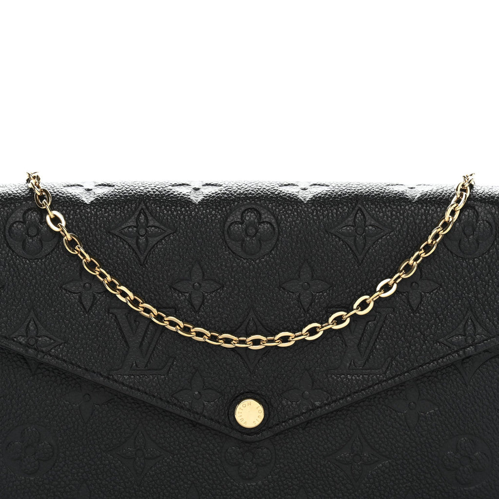 Louis Vuitton Empreinte Pochette Felicie Chain Wallet Black