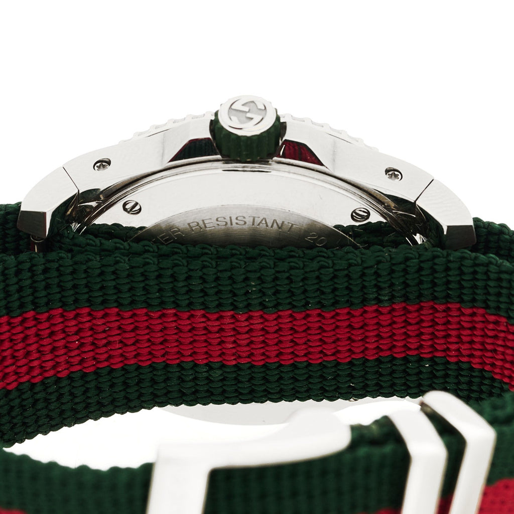 Gucci Stainless Steel Nylon 40mm Dive Quartz Watch Green