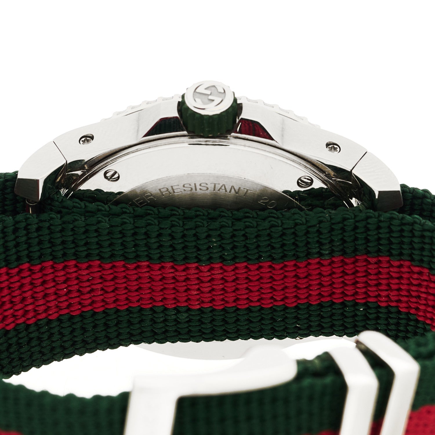Gucci Stainless Steel Nylon 40mm Dive Quartz Watch Green