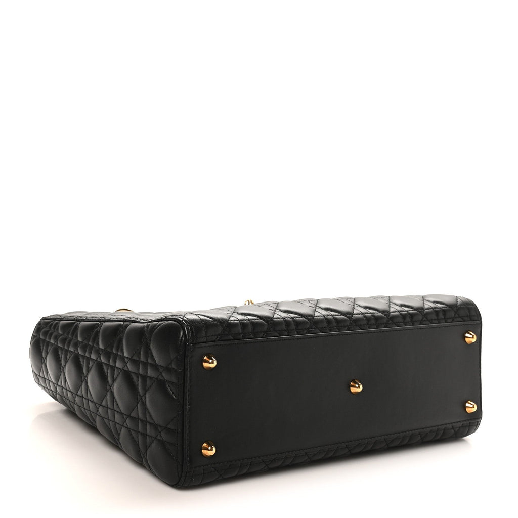Christian Dior Lambskin Cannage Large Lady Dior Black