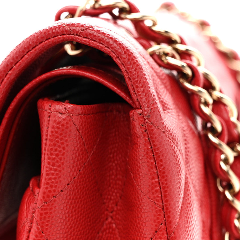 Chanel Caviar Quilted Medium Double Flap Red