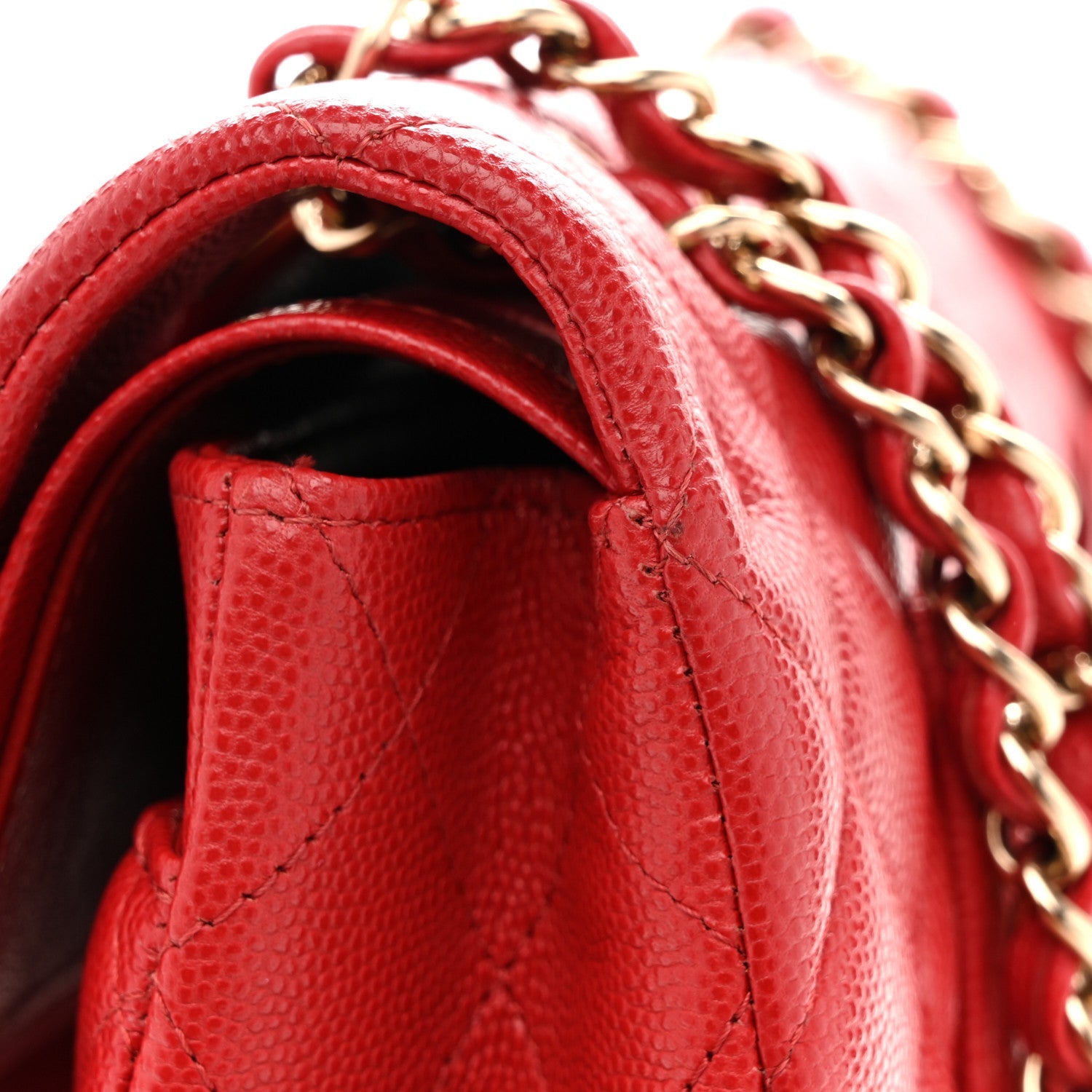 Chanel Caviar Quilted Medium Double Flap Red