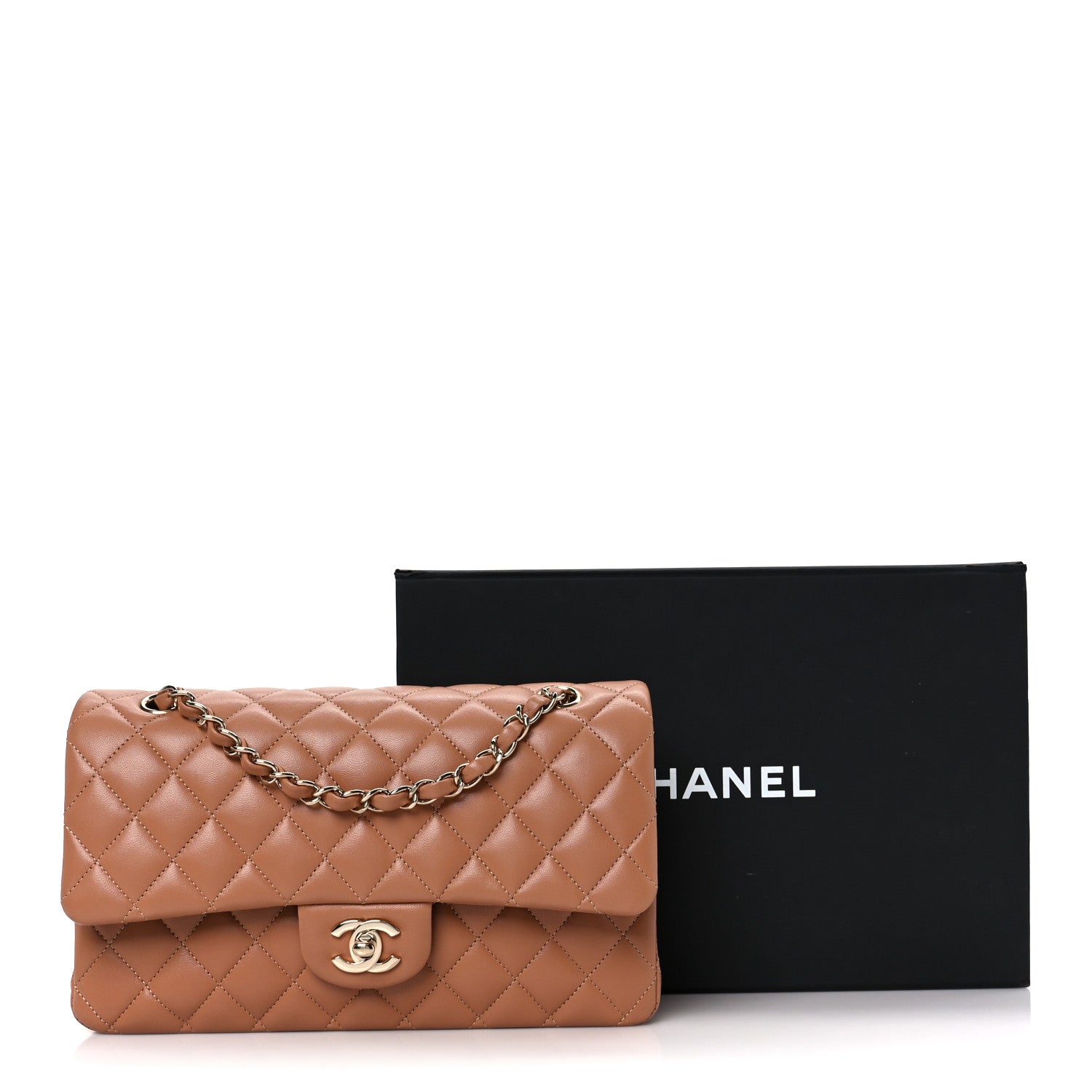Chanel Lambskin Quilted Medium Double Flap Brown