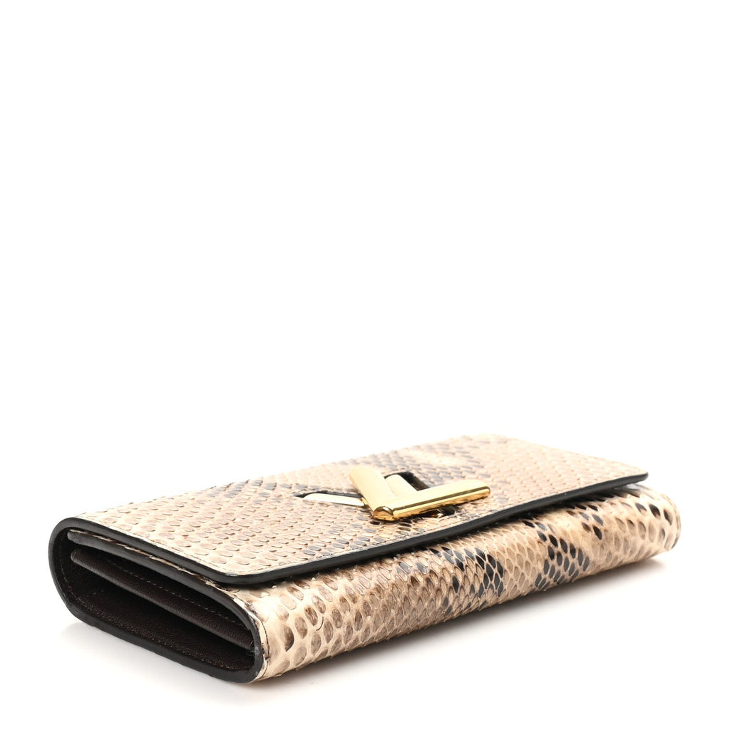 Louis Vuitton Snakeskin Twist Wallet Brown