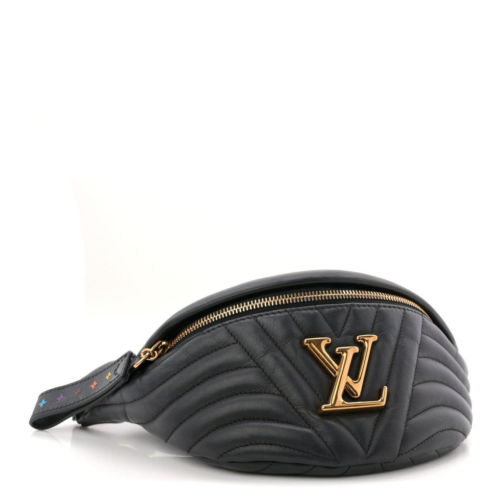 Louis Vuitton Calfskin Quilted New Wave Bumbag Black