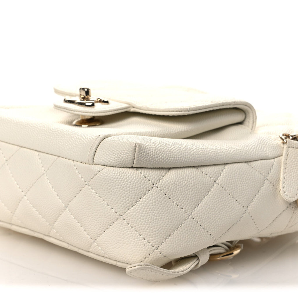 Chanel Caviar Quilted Small CC Day Backpack White