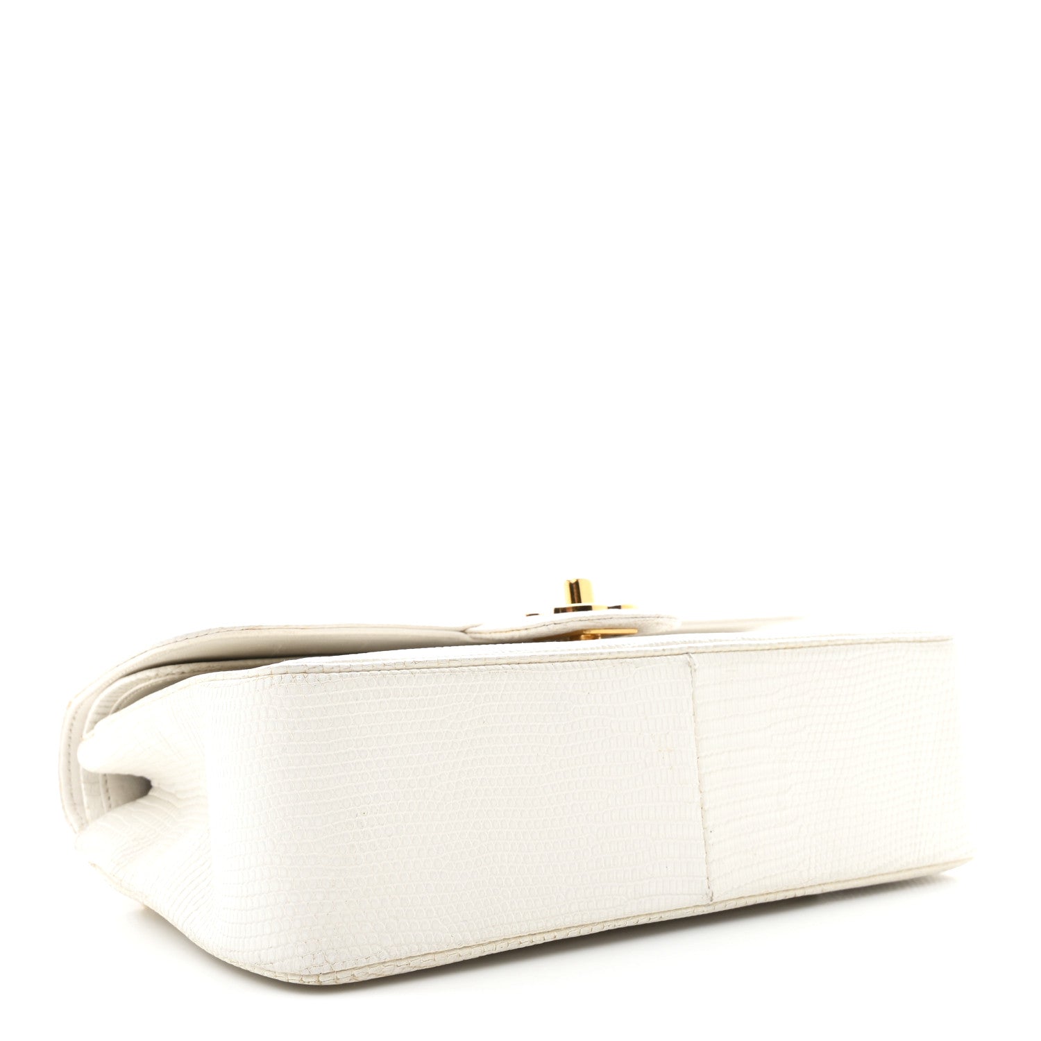 Chanel Lizard Small Double Flap White