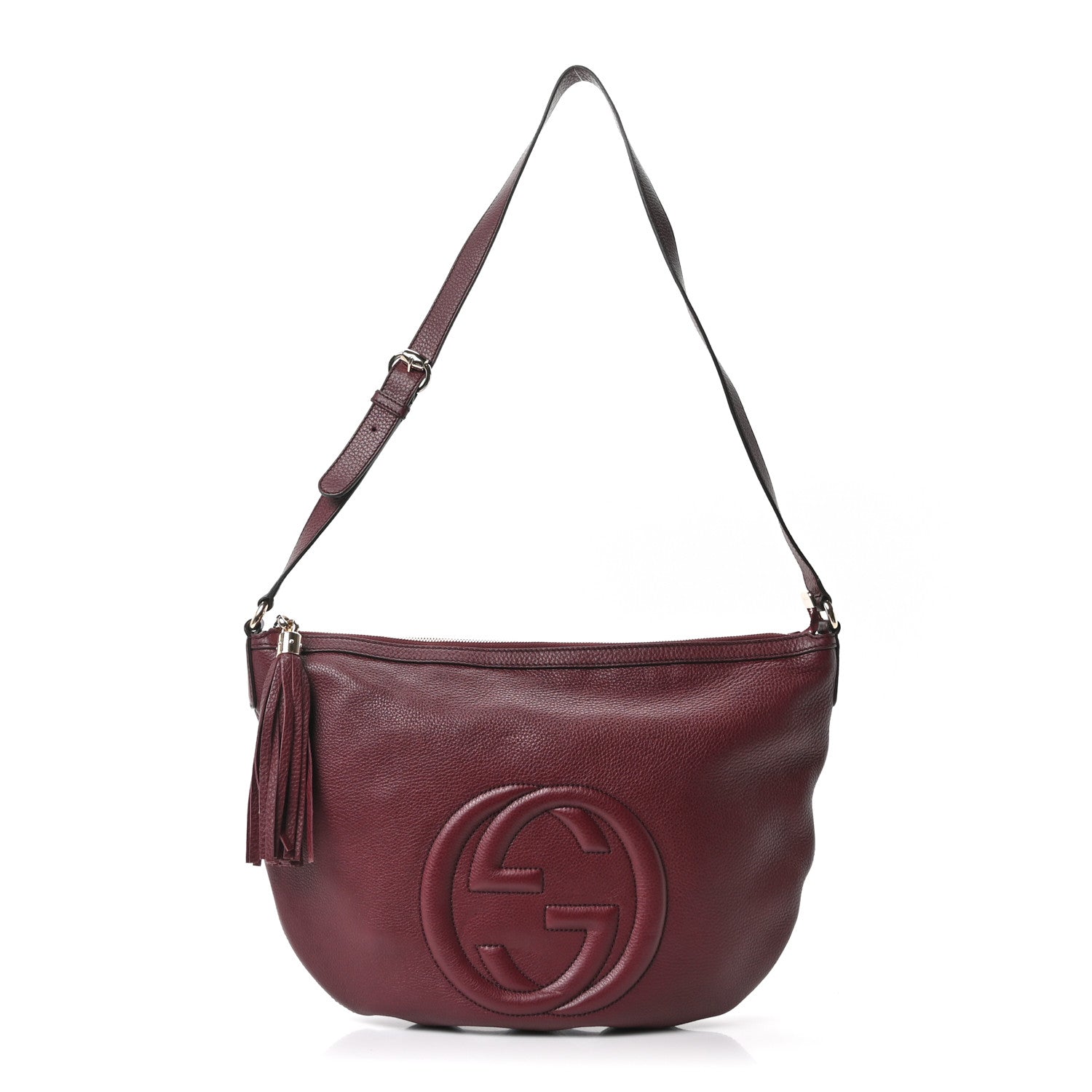 Gucci Pebbled Calfskin Medium Soho Hobo Scarlatto
