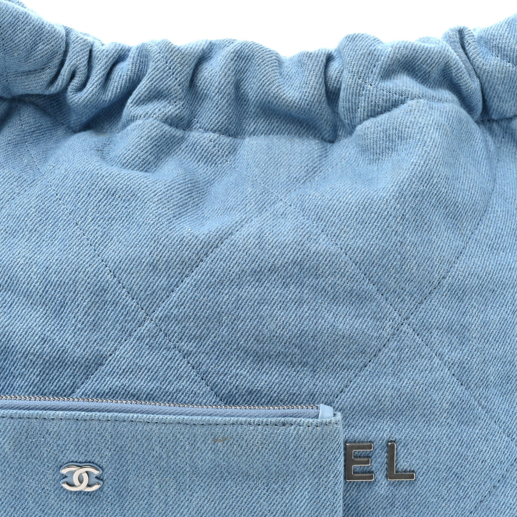 Chanel Denim Quilted Chanel 22 Light Blue