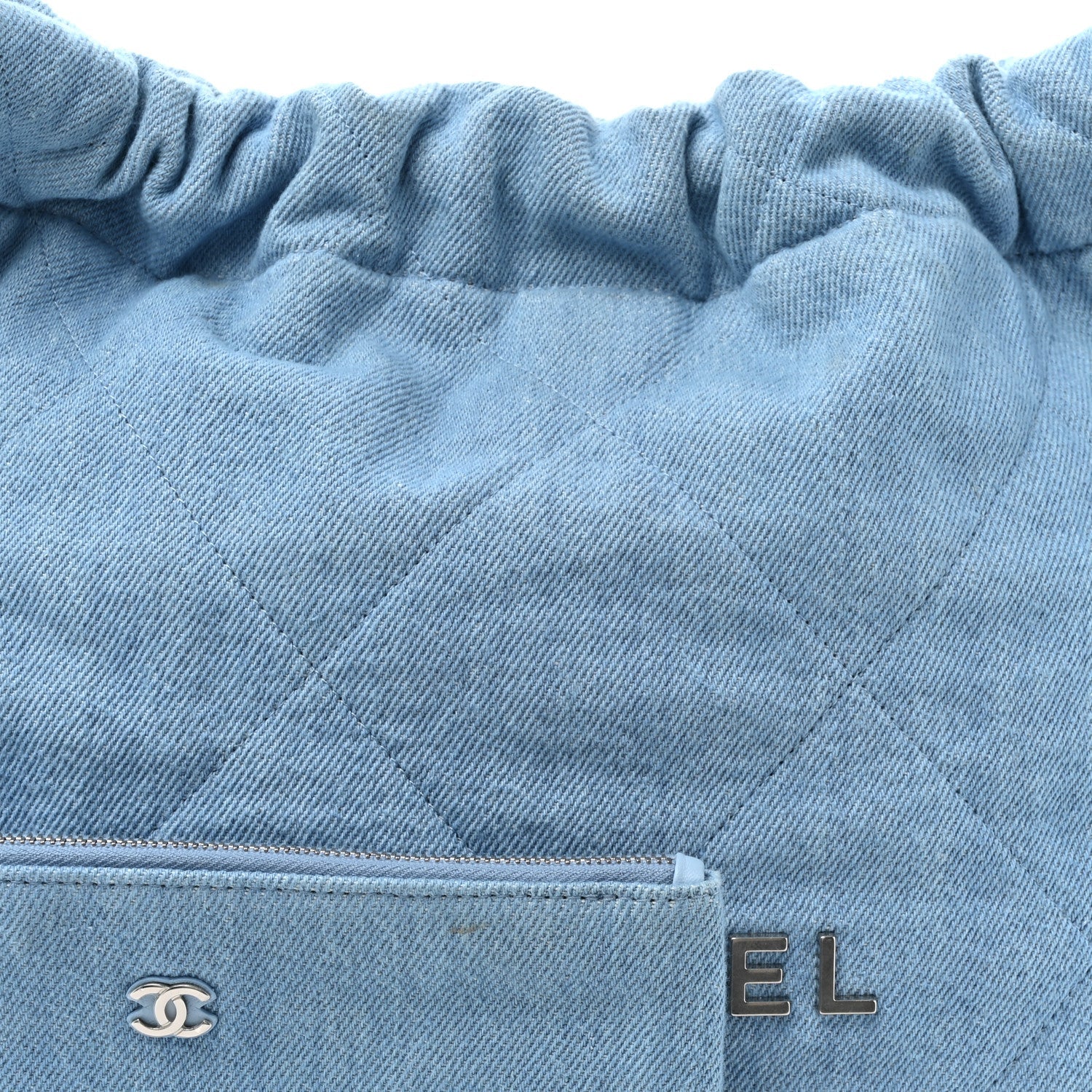 Chanel Denim Quilted Chanel 22 Light Blue