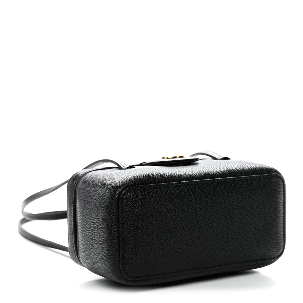 Chanel Shiny Caviar Preppy Coco Long Vanity With Strap Black
