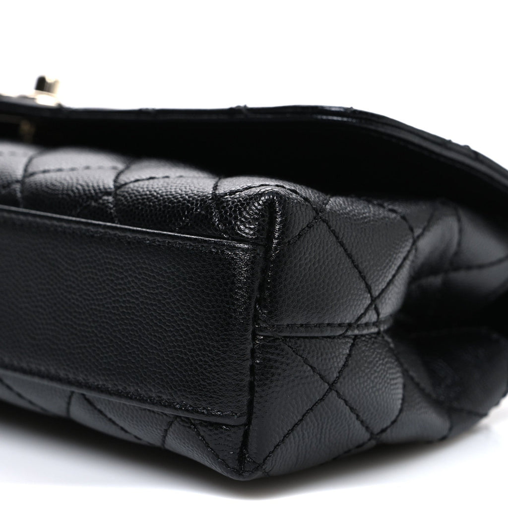 Chanel Caviar Quilted Maxi East West Coco Handle Flap Black