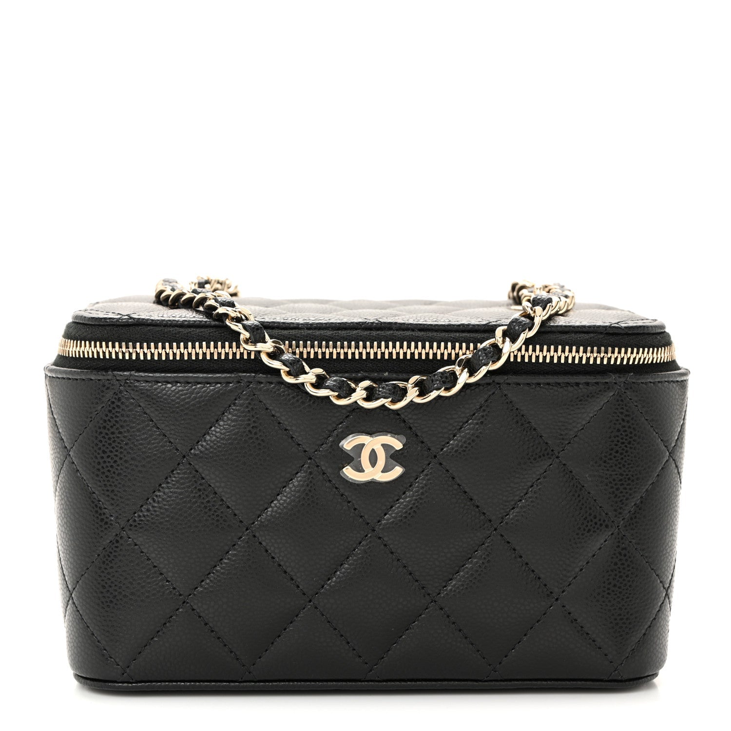 Chanel Caviar Quilted Small Vanity Case With Chain Black