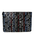 Lambskin Quilted Large Data Center Cosmetic Case Black