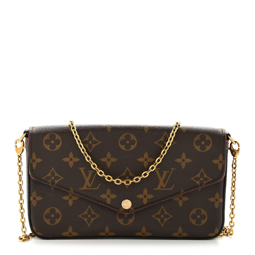 Louis Vuitton Monogram Pochette Felicie Chain Wallet Fuchsia
