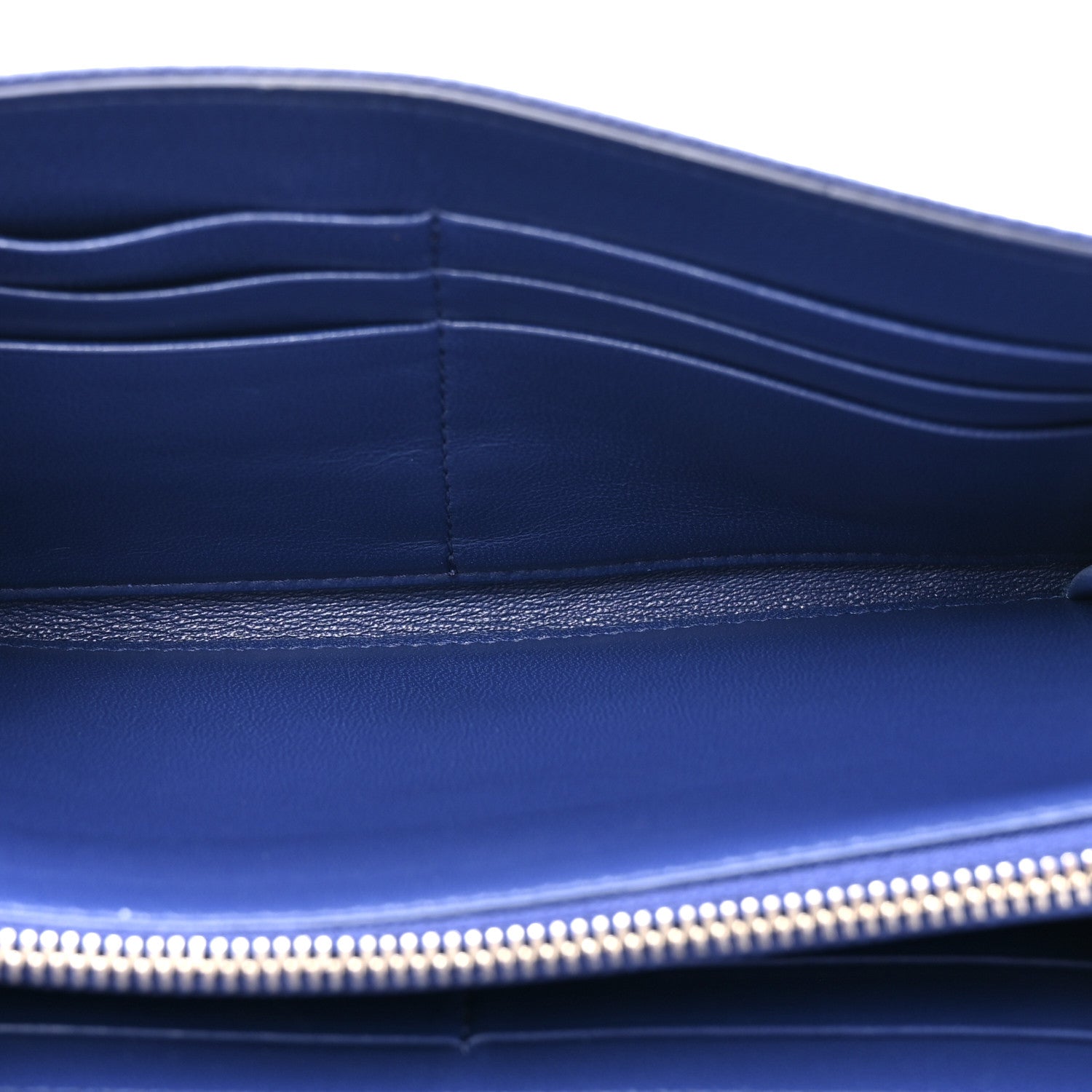 Christian Dior Grained Calfskin Diorama Wallet On Chain Blue