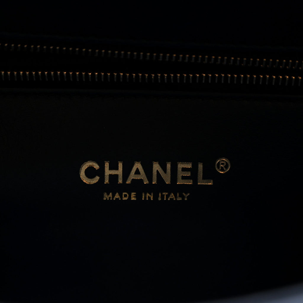 Chanel Lambskin Stitched Coco Luxe Medium Flap Blue