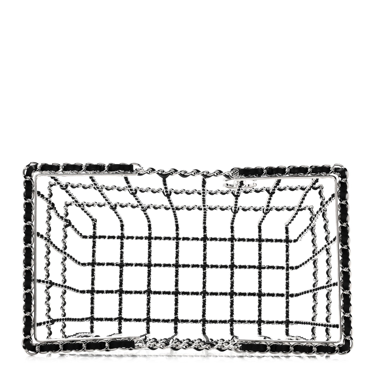 Chanel Brass Calfskin Medium Grocery By Chanel Shopping Basket Silver