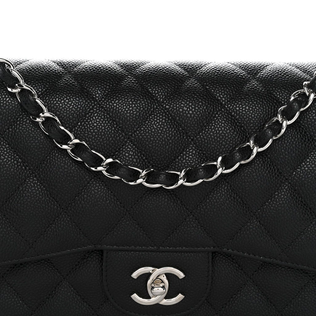 Chanel Caviar Quilted Jumbo Double Flap Black