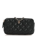 Chanel Caviar Quilted Small Clutch With Chain Black