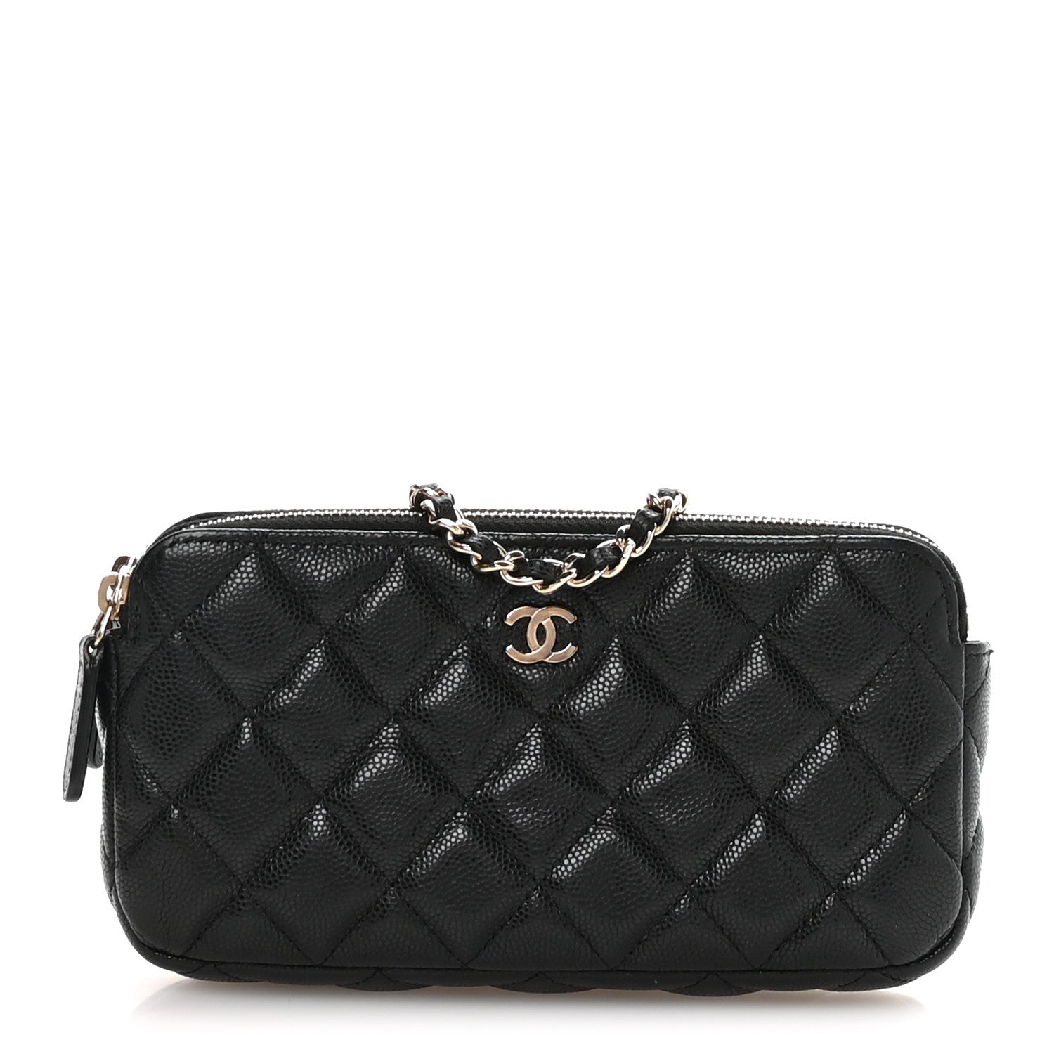 Chanel Caviar Quilted Small Clutch With Chain Black