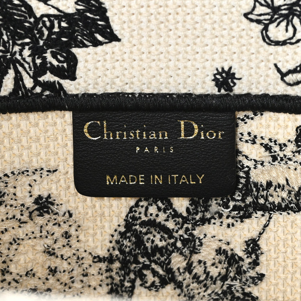 Christian Dior Canvas Zodiac Toile De Jouy Embroidered Medium Book Tote Latte