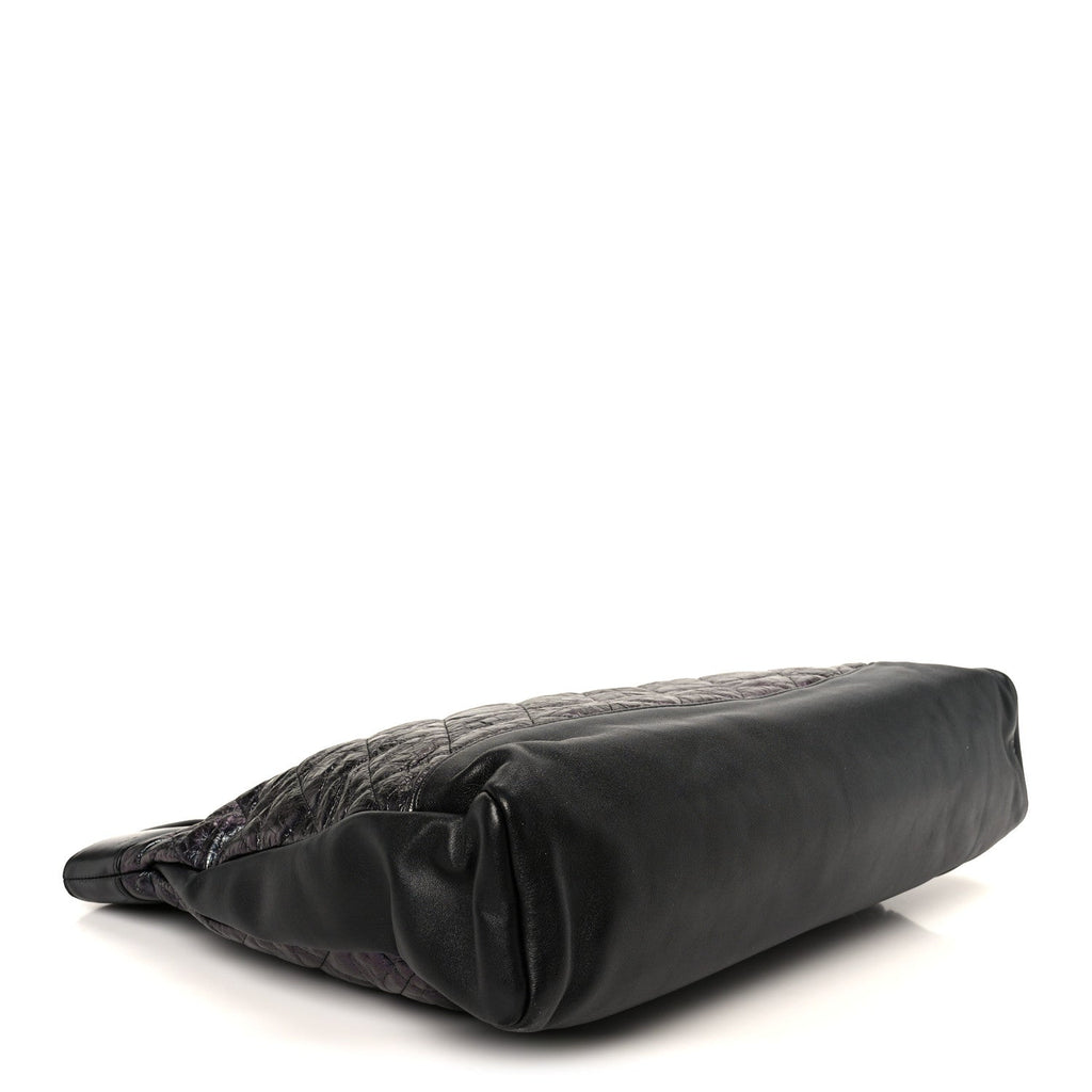Chanel Crumpled Calfskin Quilted 31 Large Shopping Bag Black