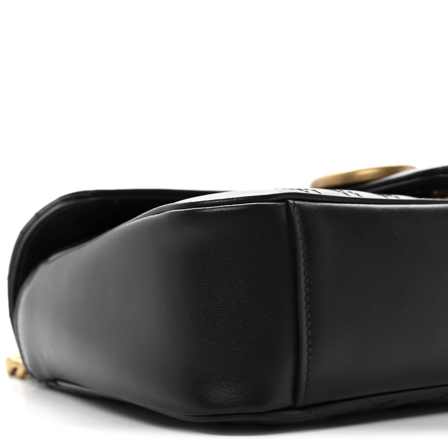 Gucci Calfskin Matelasse Small GG Marmont Shoulder Bag Black
