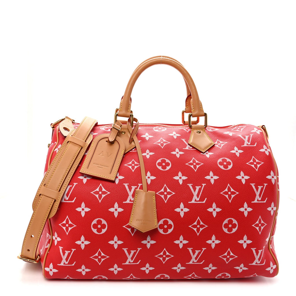 Louis Vuitton Calfskin Monogram Speedy P9 Bandouliere 40 Red