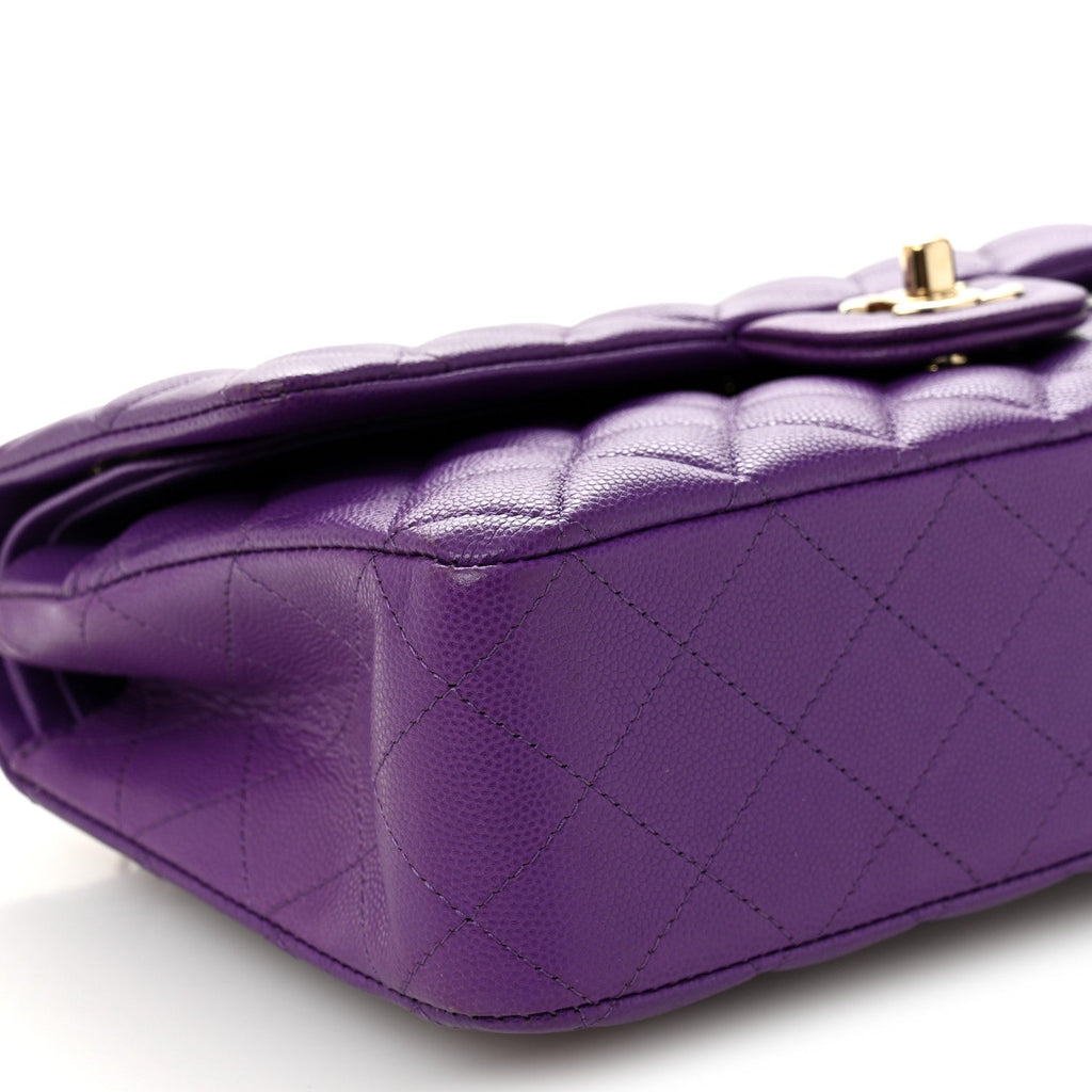 Chanel Caviar Quilted Medium Double Flap Purple