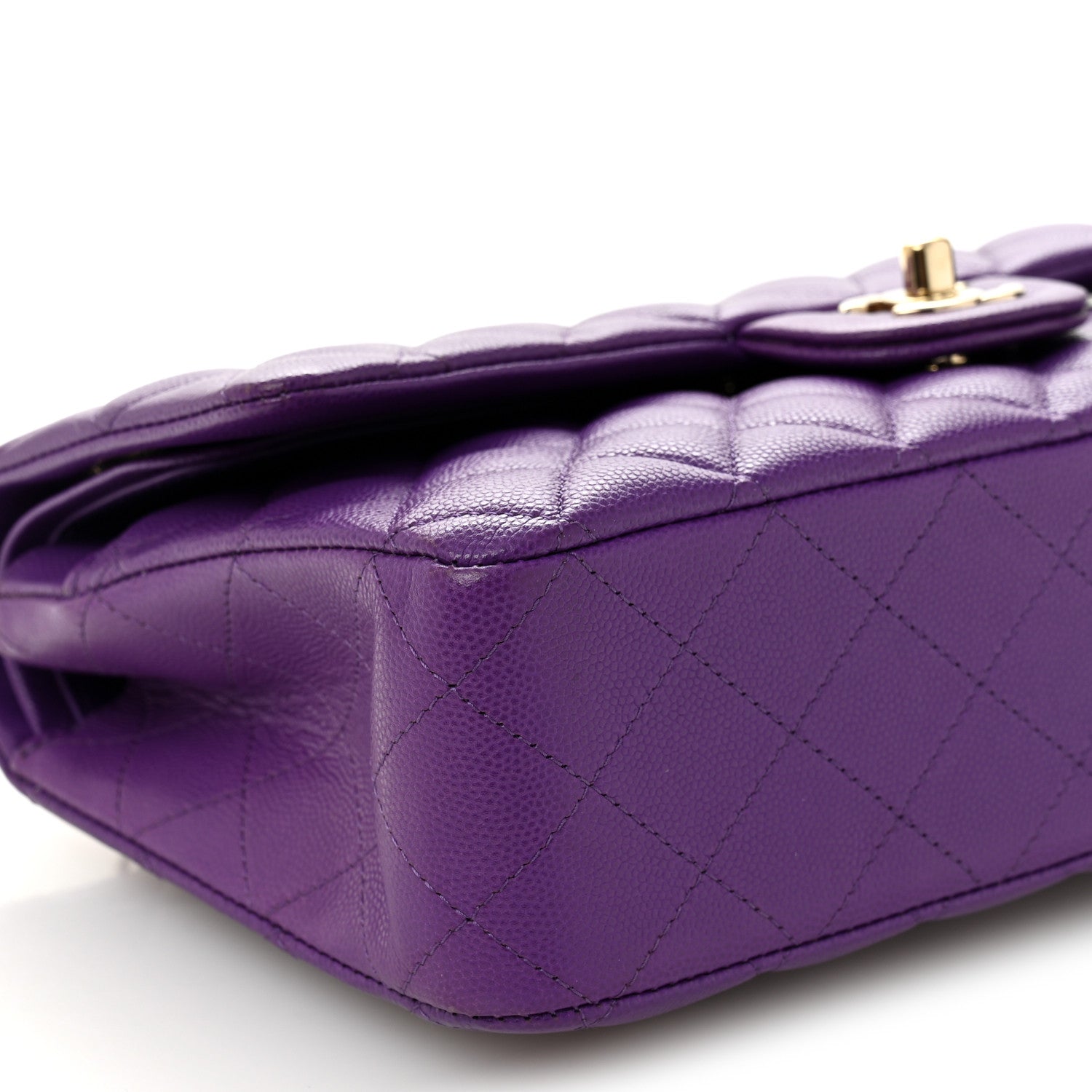 Chanel Caviar Quilted Medium Double Flap Purple