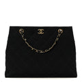 Chanel Grosgrain Quilted Shopper Tote Black
