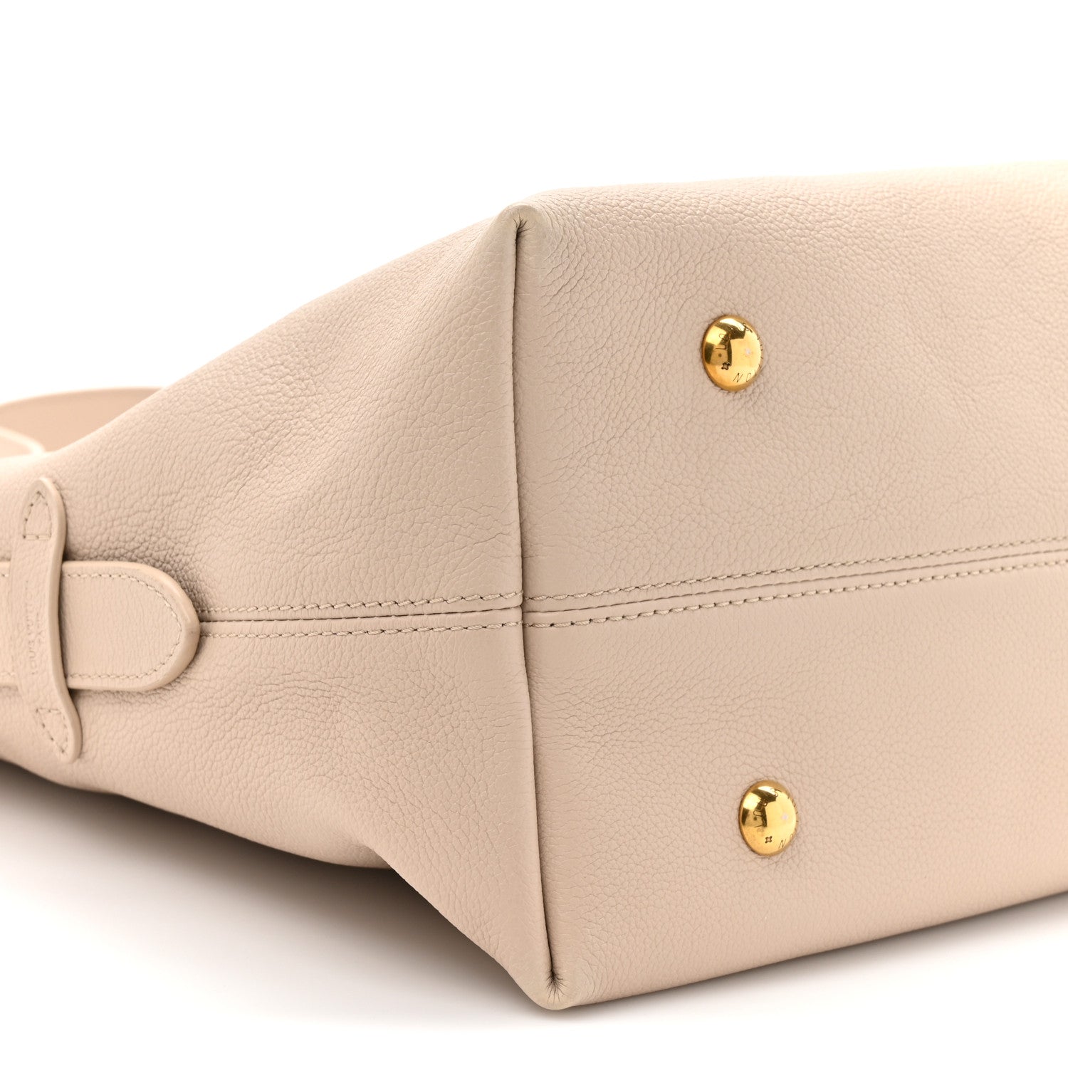 Louis Vuitton Grained Calfskin Low Key Hobo MM Limestone