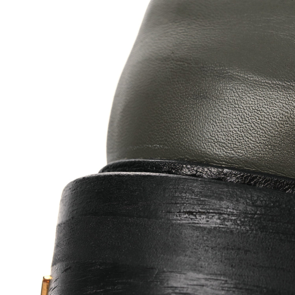 Louis Vuitton Calfskin Beaubourg Ankle Boots 39 Black Green
