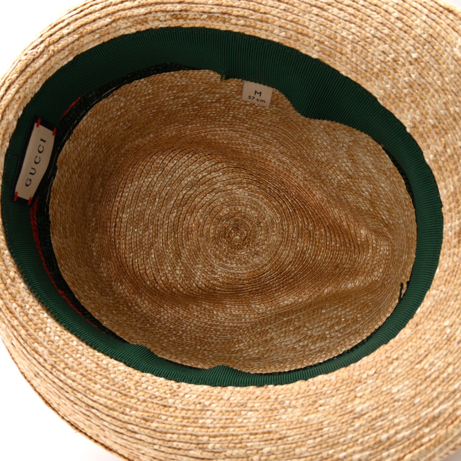 Gucci Abaca Straw Web Fedora Hat M