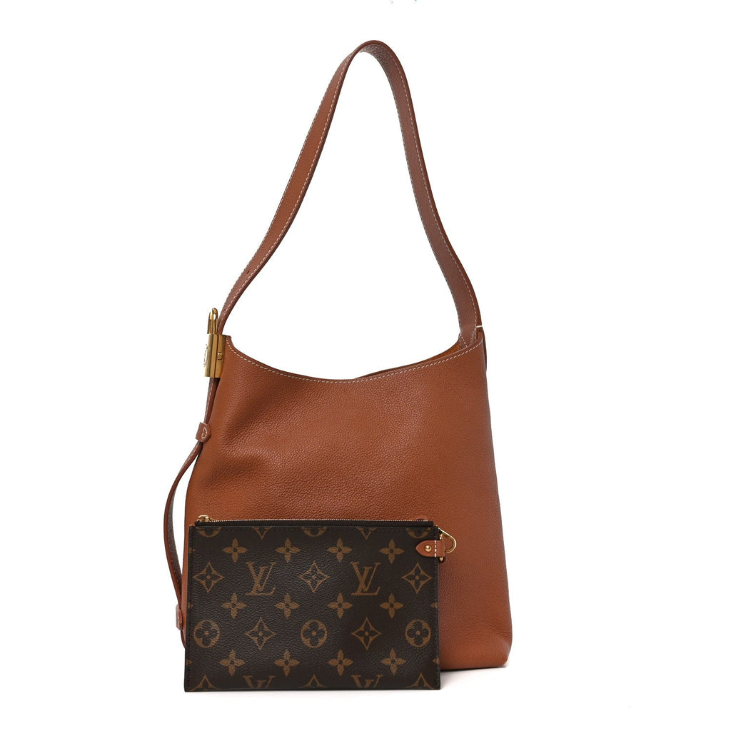 Louis Vuitton Grained Calfskin Low Key Hobo PM Cognac