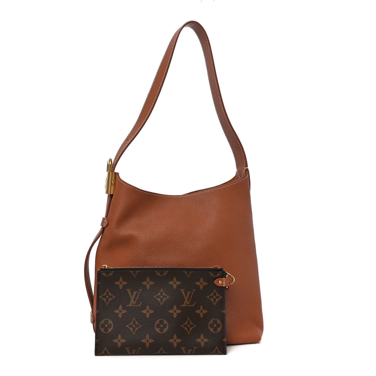 Louis Vuitton Grained Calfskin Low Key Hobo PM Cognac
