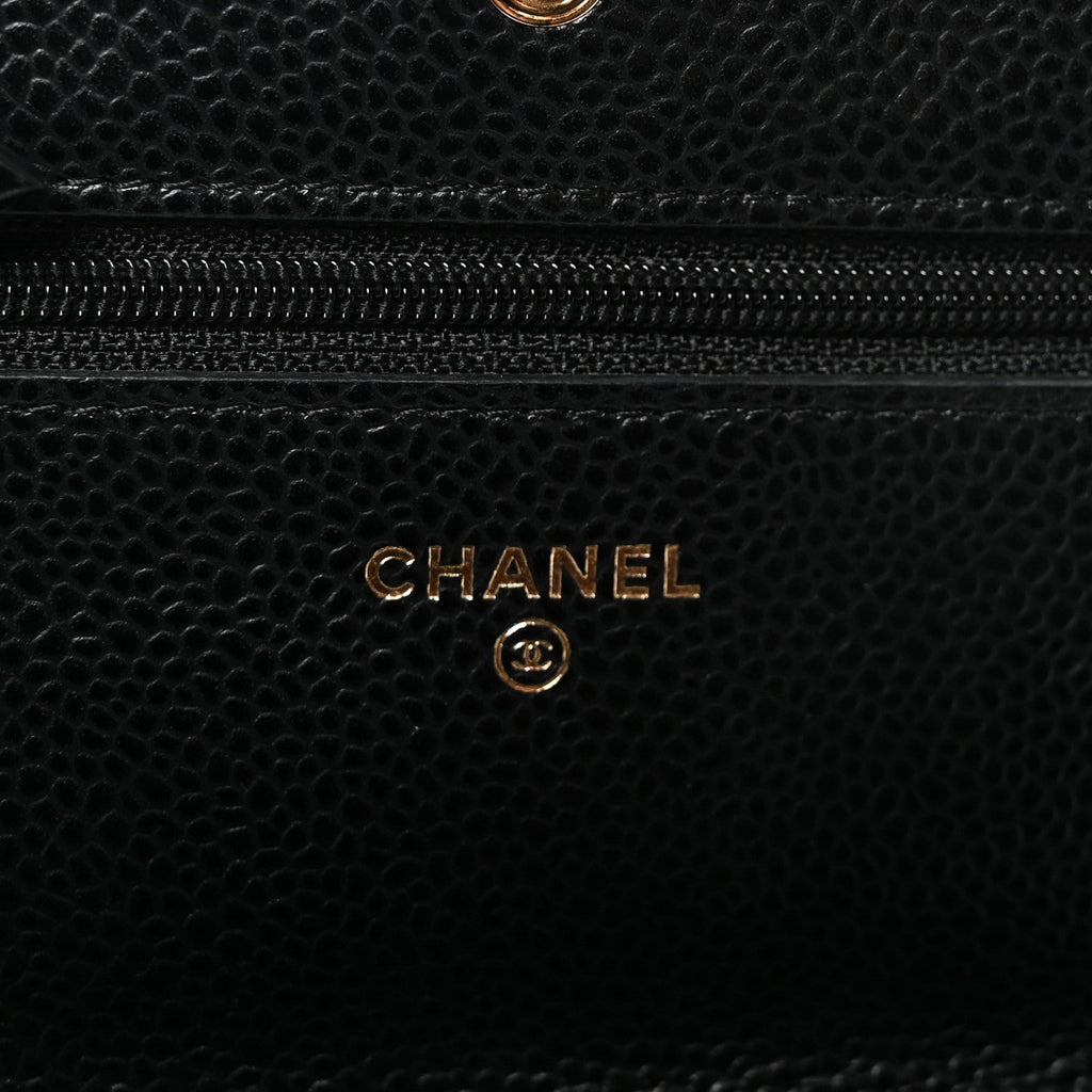 Chanel Caviar Quilted Wallet on Chain WOC Black