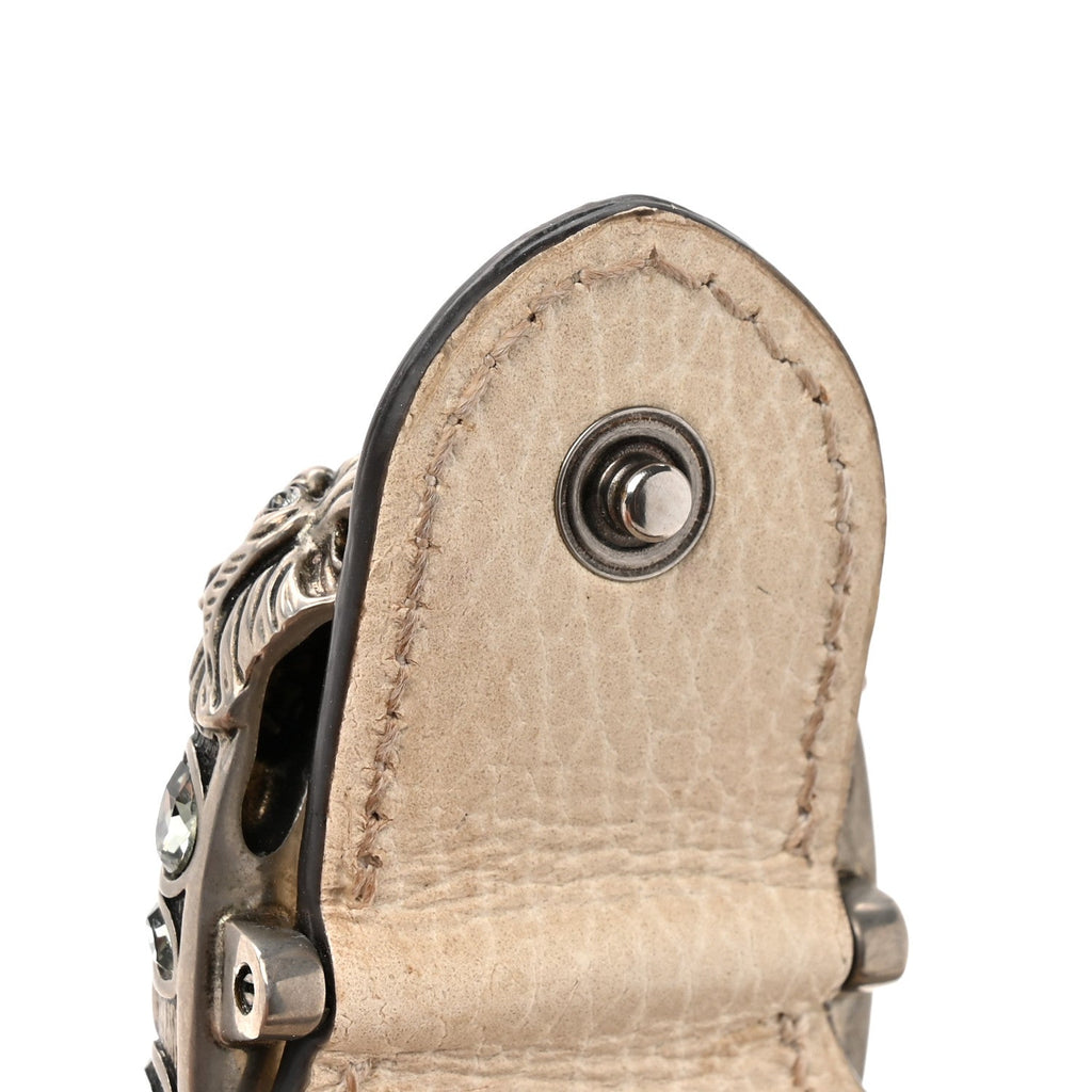 Gucci Dollar Calfskin Crystal Super Mini Dionysus Shoulder Bag Mystic White Black Diamond