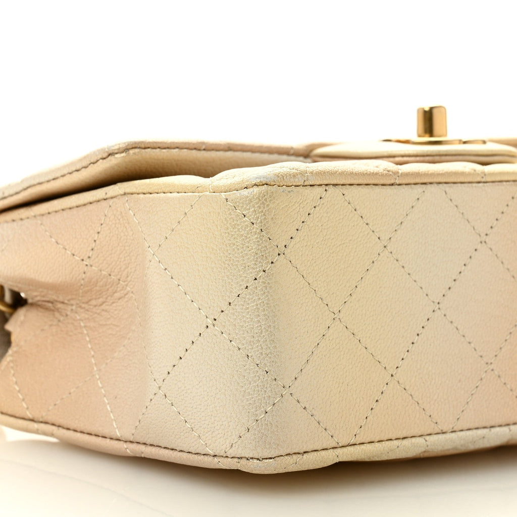 Chanel Metallic Goatskin Quilted Mini Rectangular Flap Gold