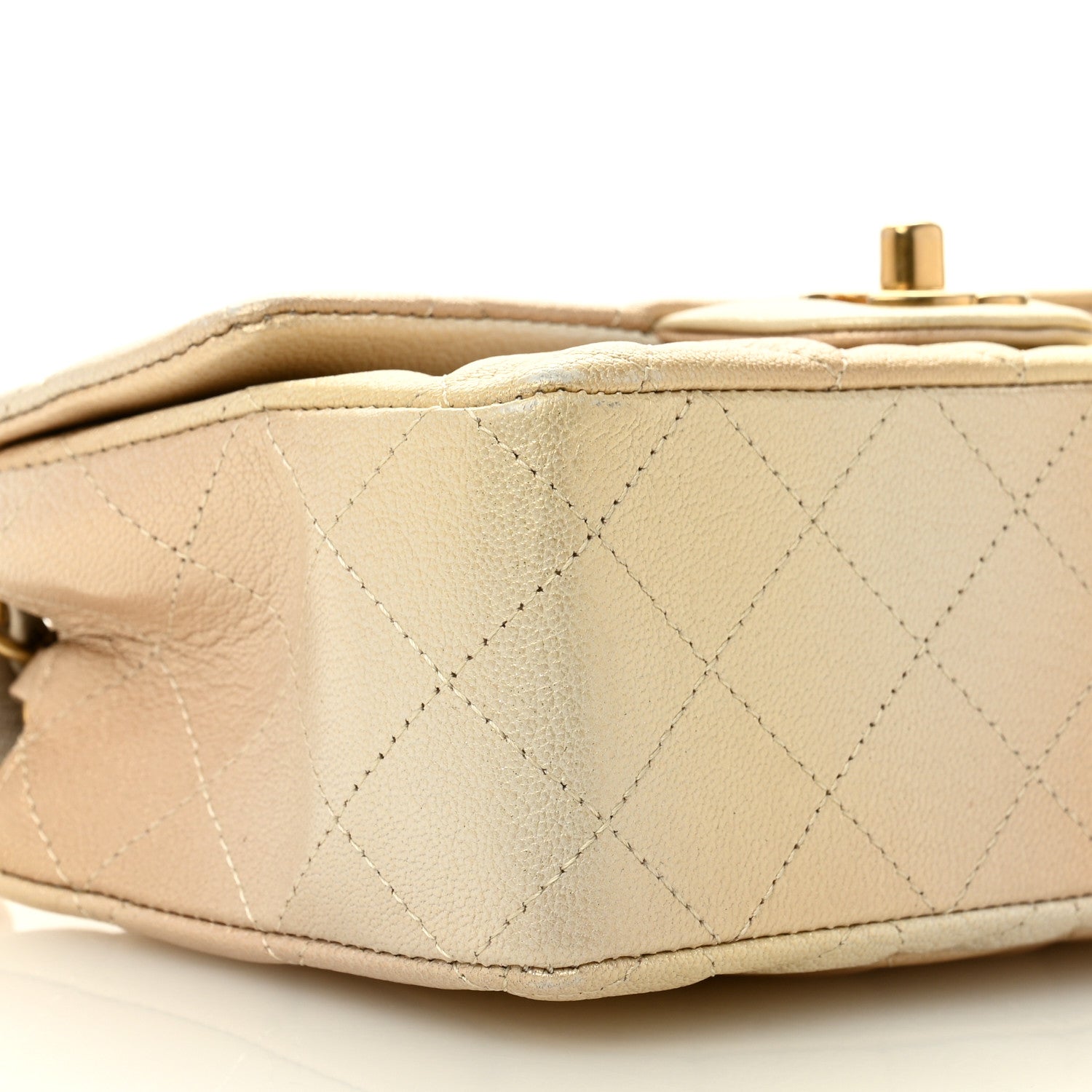 Chanel Metallic Goatskin Quilted Mini Rectangular Flap Gold