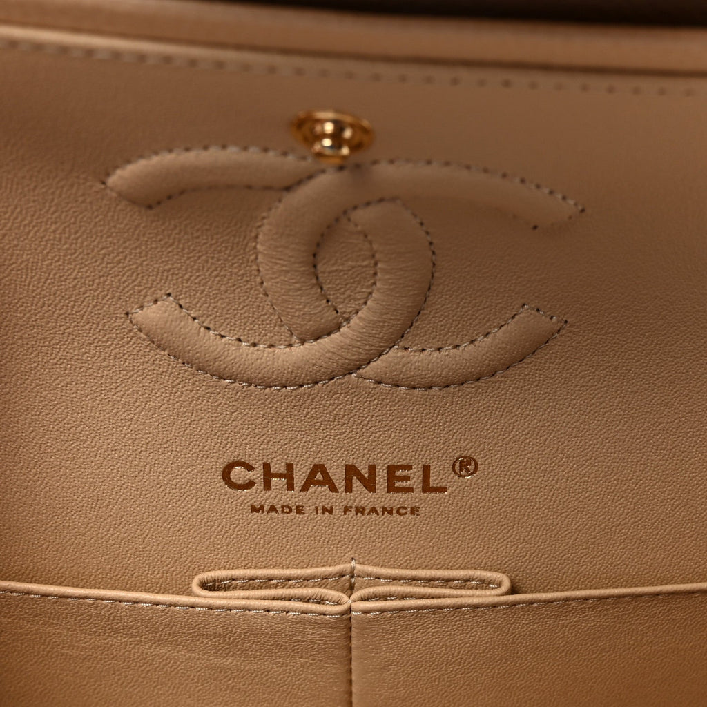 Chanel Caviar Quilted Small Double Flap Beige