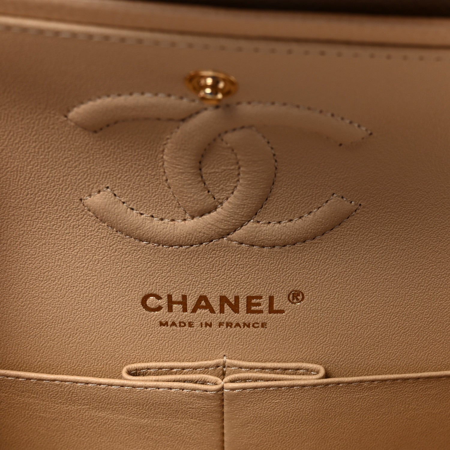Chanel Caviar Quilted Small Double Flap Beige