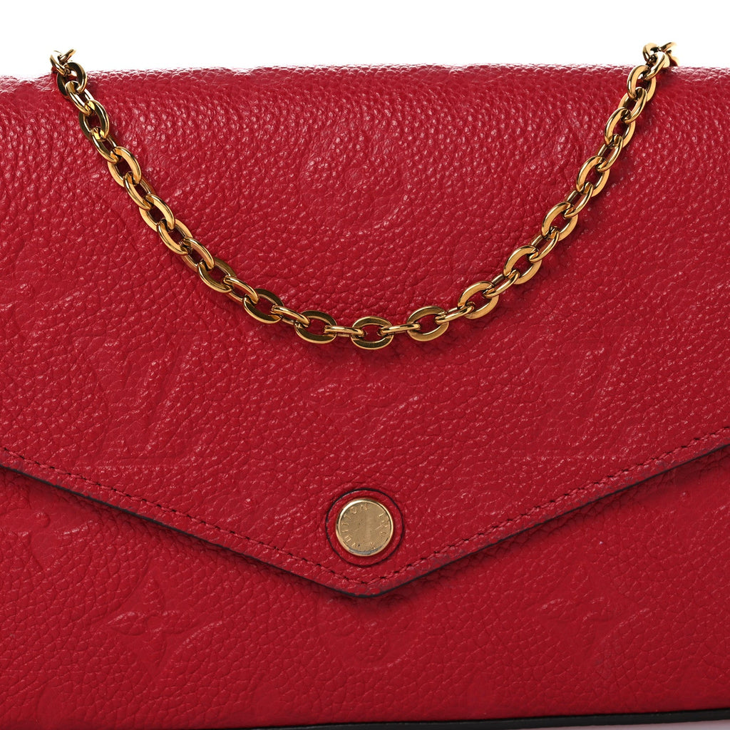 Louis Vuitton Empreinte Pochette Felicie Chain Wallet Scarlet
