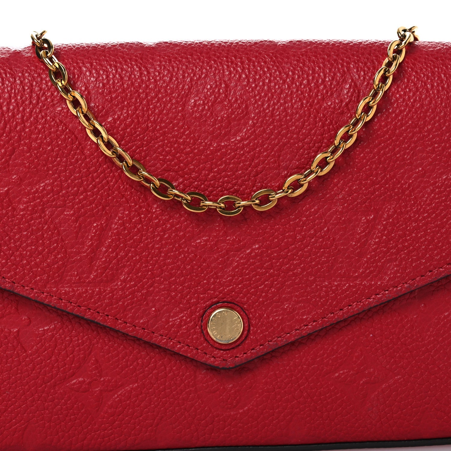 Louis Vuitton Empreinte Pochette Felicie Chain Wallet Scarlet