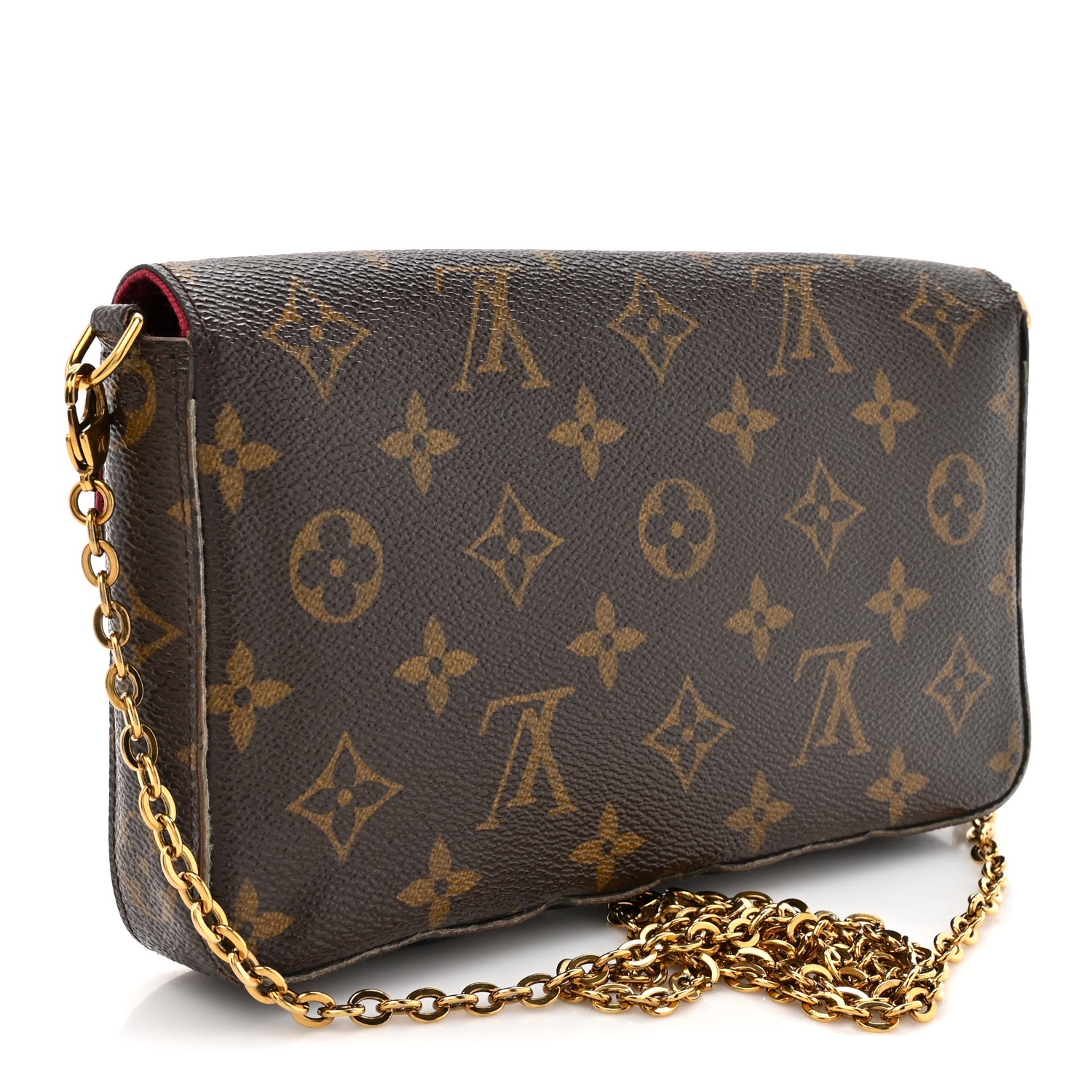 Louis Vuitton Monogram Pochette Felicie Chain Wallet Fuchsia