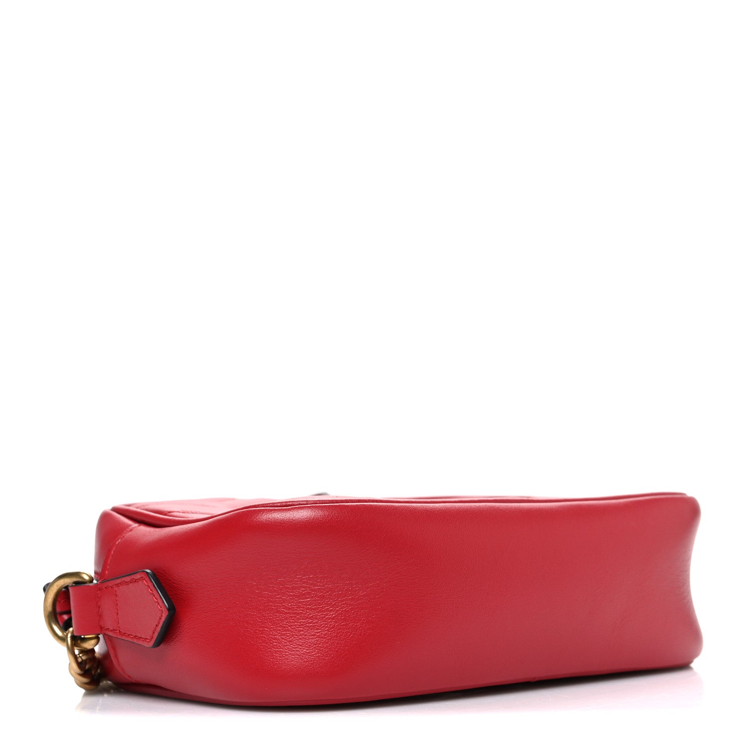 Gucci Calfskin Matelasse Mini GG Marmont Chain Shoulder Bag Hibiscus Red