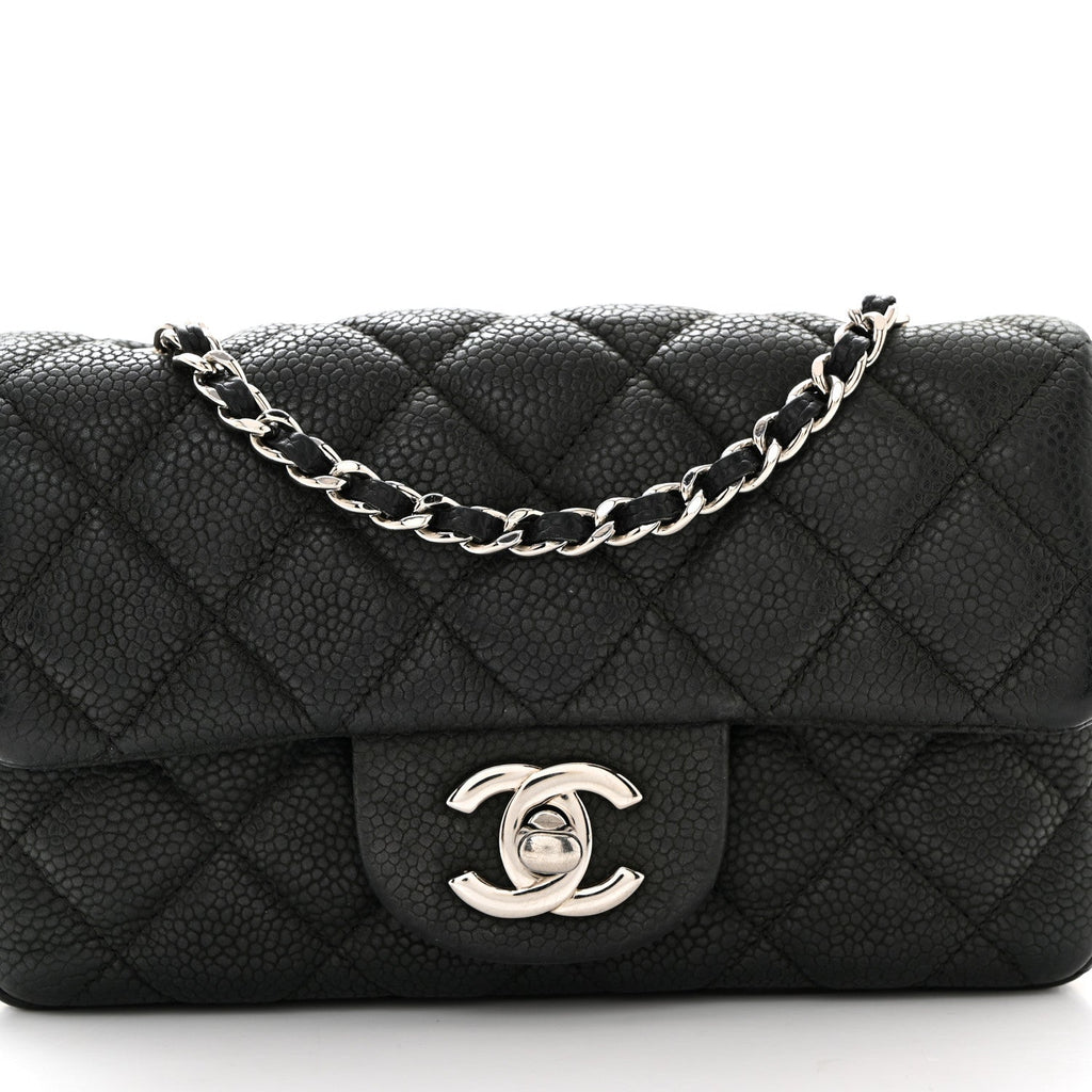 Chanel Iridescent Caviar Quilted Extra Mini Flap Black