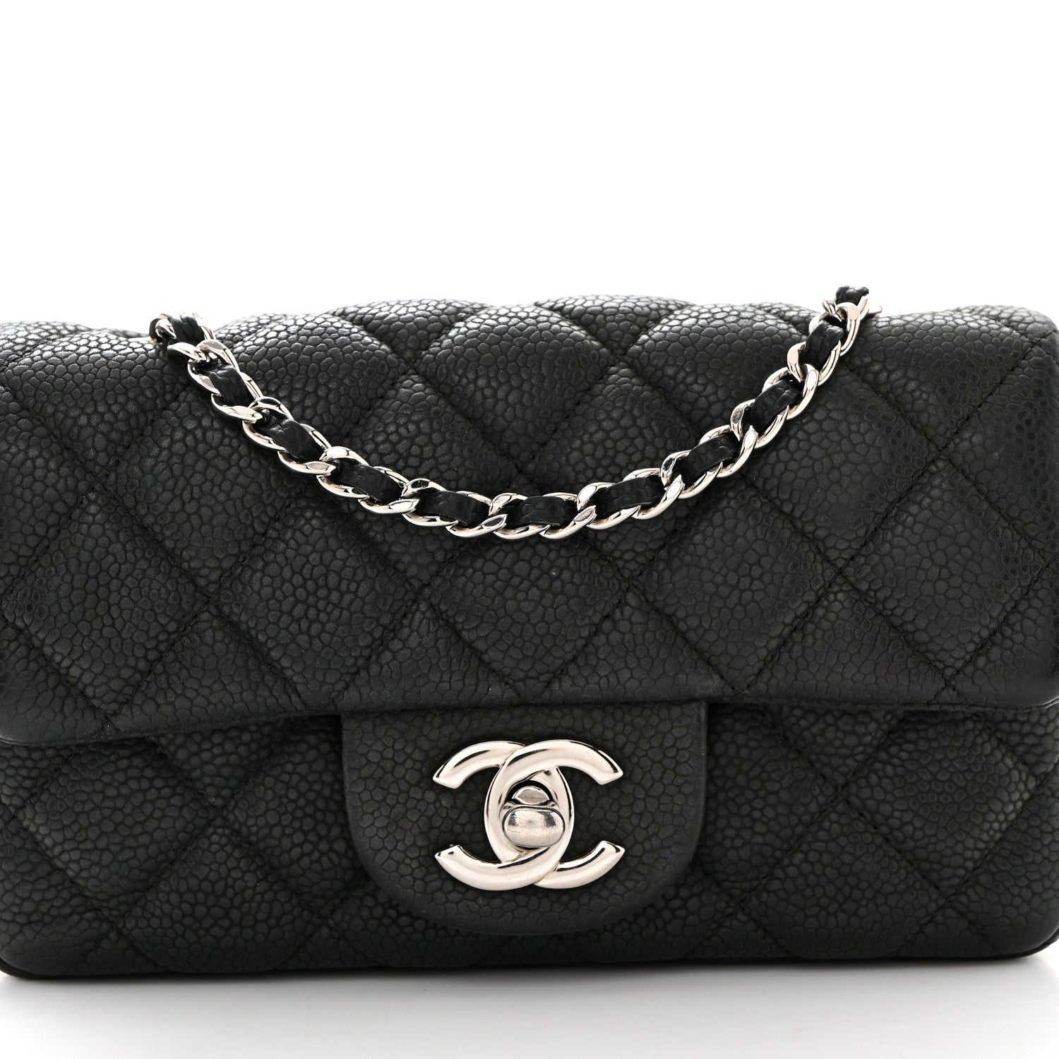 Chanel Iridescent Caviar Quilted Extra Mini Flap Black